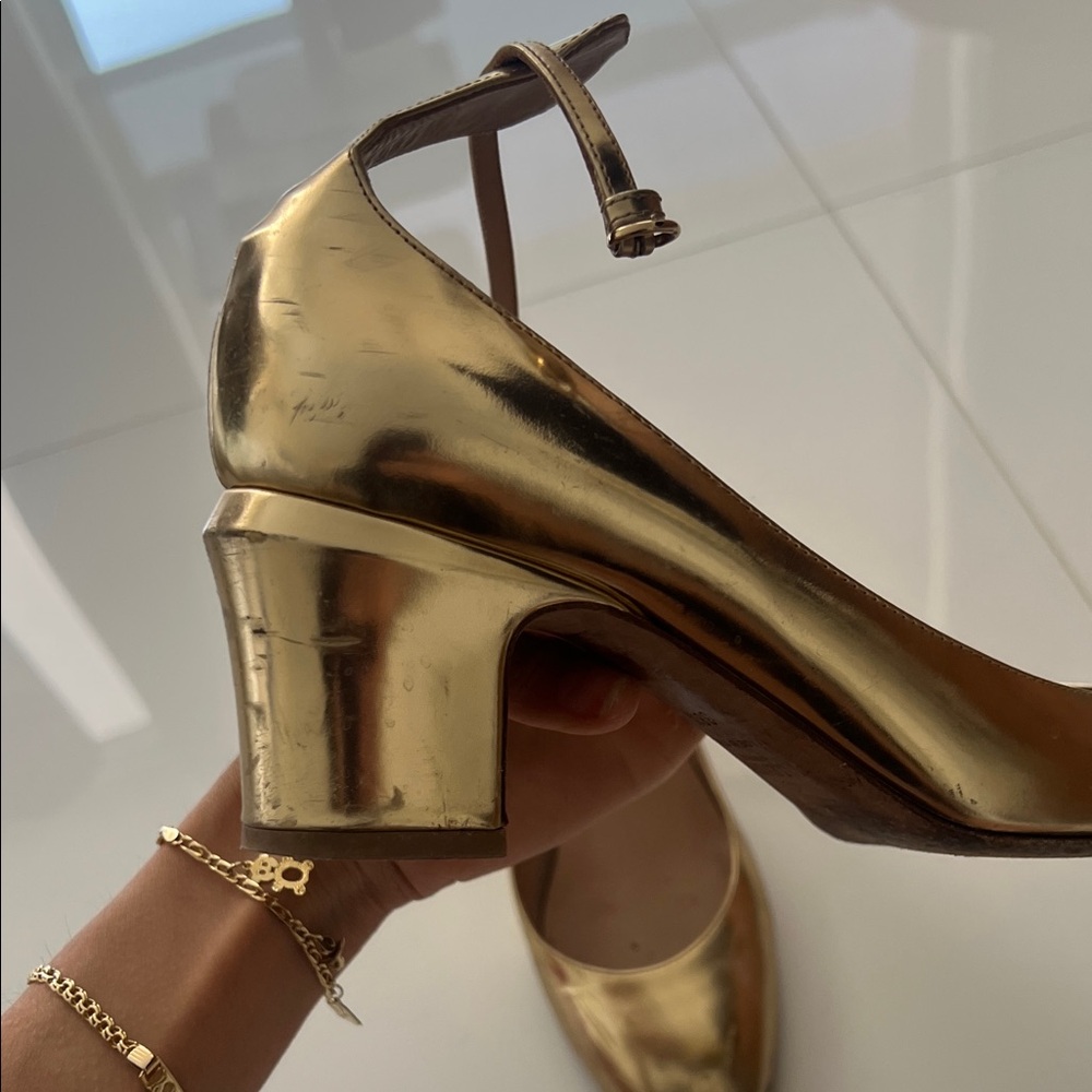 Valentino Gold Heeled Women's Shoes - Picture 8 of 10